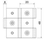 Paraventscharnier Komori 20 Stahl vernickelt – Bild 2